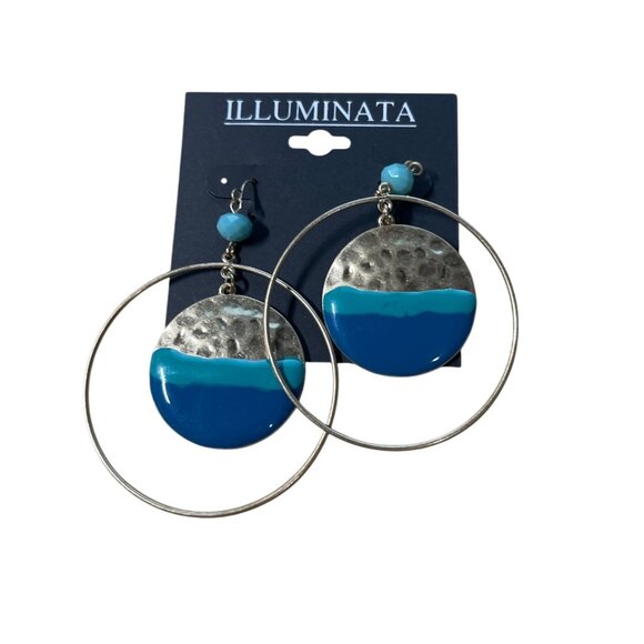 Dangle Hoop Earrings Gold Tone Hardware - Picture 1 of 5